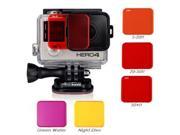 Camera Filter Kit f GoPro Hero Soft Case Red Purple Pink Yellow Gray Colors