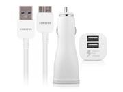 Samsung USB 3.0 Sync Transfer Charge 3 Feet Cable 3 Feet Dual Fast Car Charger White