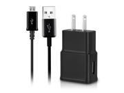 Samsung N7100 Travel Data Charge Cable 5 Feet Home Wall Charger Black