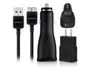Samsung 3.0 Data Charge Cable 3 Feet Dual Fast Car Charger Wall Charger Black