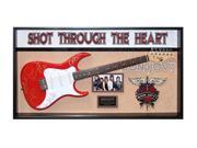 Bon Jovi Band Signed Shot Through The Heart Guitar in Custom Framed Case