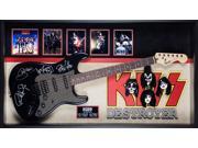 KISS Original Band Autographed Destroyer Signed Guitar in Framed Case COA