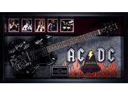 AC DC Band Autographed Hells Bells Signed Guitar in Framed Case
