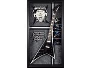 Metallica Signed Guitar in Custom Archival Wood Frame COA