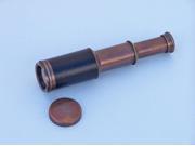 Deluxe Class Scout s Antique Copper Leather Spyglass Telescope 7 with Rosewood Box