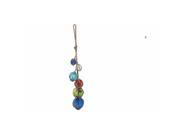 Dark Blue Clear Light Blue Red Green Glass And Rope Float 27