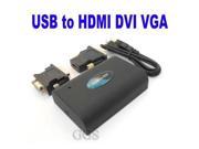 External PC Laptop USB graphics card UGA USB 2.0 to DVI VGA HDMI adapter 1080P