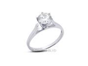 0.68CT H I1 EX Round Earth Mined Diamonds 14K 6 Prong Cathedral Engagement Ring 5.38gr