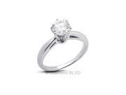 0.73CT I SI2 VG Round Earth Mined Diamonds 18K 6 Prong Cathedral Engagement Ring 4.22gr