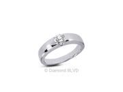 0.70CT F SI1 VG Round Earth Mined Diamonds 14K Half Bezel Classic Engagement Ring 5.57gr