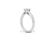 0.36CT I SI2 EX Round Earth Mined Diamonds 18K 4 Prong Cathedral Engagement Ring 3.74gr