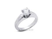 0.48CT F SI1 VG Round Earth Mined Diamonds 950 Platinum 4 Prong Vintage Engagement Ring 13.82gr