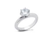 0.71CT D SI2 VG Round Earth Mined Diamonds 14K 6 Prong Knife Edge Band Engagement Ring 4.8gr