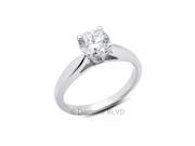 0.88CT D SI3 Ideal Round Earth Mined Diamonds 18K 4 Prong Cathedral Engagement Ring 6.72gr