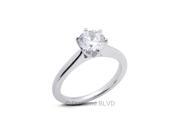 0.35CT H SI1 Ideal Round Earth Mined Diamonds 14K 6 Prong Cathedral Engagement Ring 4.8gr
