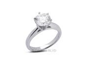 0.49CT H SI2 EX Round Earth Mined Diamonds 14K 6 Prong Cathedral Engagement Ring 3.46gr