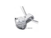 0.47CT E SI3 EX Round Earth Mined Diamond 14K Prong Setting Classic Solitaire Pendant 1.24 Grams