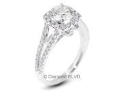 2.00 CT I SI2 EX Round Earth Mined Diamonds 18K 4 Prong Micro Pave Split Shank Wedding Ring 4.7gr