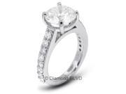 2.70 CT G I1 EX Round Earth Mined Diamonds 14K Prong Classic Wedding Ring 6.9gr