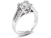 2.19 CT H I1 EX Round Earth Mined Diamonds 14K 4 Prong Pave Split Shank Wedding Ring 5.4gr