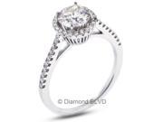 1.04 CT I SI1 VG Round Earth Mined Diamonds 18K 4 Prong Micro Pave Halo Wedding Ring 2.7gr