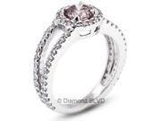 1.74 CT Pink VS2 VG Round Earth Mined Diamonds 14K 4 Prong Pave Split Shank Wedding Ring 4.1gr