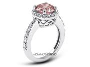 1.67 CT Pink SI2 Ideal Round Earth Mined Diamonds 14K 4 Prong Pave Halo Wedding Ring 4.8gr