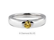 0.73CT Yellow SI2 EX Round Earth Mined Diamonds 14K Half Bezel Tension Engagement Ring 8.7gr