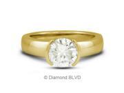 1.60CT F I1 EX Round Earth Mined Diamonds 18K Half Bezel Tension Engagement Ring 5.8gr