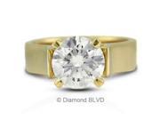 1.53CT I SI2 EX Round Earth Mined Diamonds 18K 4 Prong Cathedral Engagement Ring 8.4gr