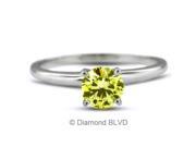 1.62CT Yellow VS2 EX Round Earth Mined Diamonds 14K 4 Prong Classic Engagement Ring 2.6gr