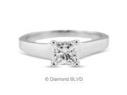 0.75CT E VS2 EX Princess Earth Mined Diamonds Platinum 950 4 Prong Trellis Engagement Ring 5.0gr