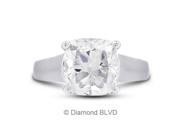 1.10CT G SI1 VG Cushion Earth Mined Diamonds Platinum 950 4 Prong Trellis Engagement Ring 8.0gr