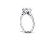 1.38 CT E VS2 Ideal Round Earth Mined Diamonds 950 Platinum 4 Prong Pave Halo Side Stone Ring 5.4gr