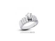 1.14 CT D SI1 Ideal Round Earth Mined Diamonds 950 Platinum 6 Prong Channel Wide Band Side Stone Ring 11.8gr