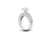 1.36 CT H VS1 Ideal Round Earth Mined Diamonds 14K 6 Prong Pave Split Shank Side Stone Ring 6.1gr
