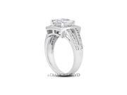 1.07 CT H SI2 EX Princess Earth Mined Diamonds 14K 4 Prong Pave Split Shank Side Stone Ring 6.5gr