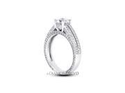 1.32 CT H VS1 Ideal Round Earth Mined Diamonds 14K 4 Prong Pave Split Shank Side Stone Ring 4.8gr