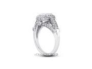 1.56 CT J SI3 Ideal Princess Earth Mined Diamonds 950 Platinum Pave Bezel Halo Side Stone Ring 10.6gr