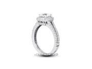 1.49 CT D SI1 Ideal Cushion Earth Mined Diamonds 14K 4 Prong Pave Split Shank Side Stone Ring 3.8gr