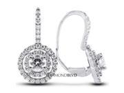 1.67 CT G VS1 Ideal Round Earth Mined Diamonds 14K Prong Micro Pave Vintage with Milgrain Dangle Earrings 2.3gr