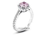 1.50 CT Pink VS2 Ideal Round Earth Mined Diamonds 14K 4 Prong Pave Halo Wedding Ring 4.0gr