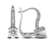 1.97 CT D SI1 Ideal Round Earth Mined Diamonds 14K Prong Pave Vintage with Halo Accent Earrings 3.7gr
