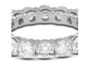 2.13 CT F VS2 Ideal Round Earth Mined Diamonds Platinum 950 4 Prong Basket Eternity Ring Size 5