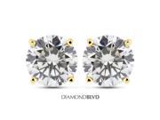 1.59 CT H VS2 Ideal Round Earth Mined Diamonds 14K 4 Prong Basket Studs 1.3gr