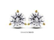 1.55 CT J SI2 Ideal Round Earth Mined Diamonds 14K 3 Prong Martini Studs 1.2gr