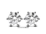 1.37 CT I SI3 EX Round Earth Mined Diamonds 14K 6 Prong Classic Studs 1.4gr
