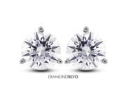 1.21 CT I SI2 Ideal Round Earth Mined Diamonds 14K 3 Prong Martini Studs 1.0gr