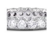 3.39 CT F VS2 VG Round Earth Mined Diamonds 14K Prong Bezel Modern Eternity Ring Size 7