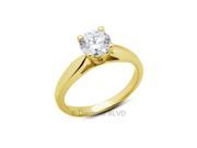 0.34CT J VS2 EX Round Earth Mined Diamonds 14K 4 Prong Cathedral Engagement Ring 4.61gr